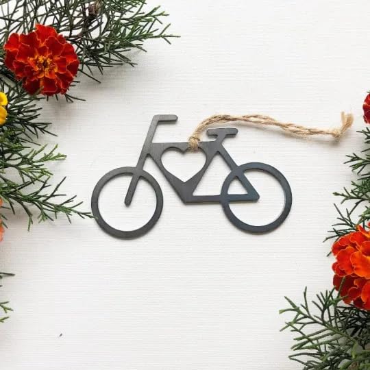 Christmas Bicycle Ornament, Bicycle Metal Christmas Ornament for Bike Lover, Minimalistic Bicycle Ornament, Bicycle Christmas Ornament, Sculptures Home Decor (1 Pcs)