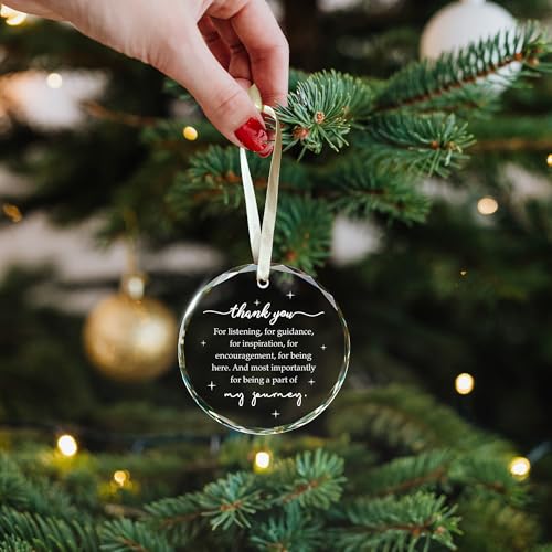 Thank You Gifts for Women, Boss, Coworkers, Manager, Teacher, Nurse, Mom, Friends - Coworker Appreciation Gifts for Birthday, Christmas - Thank You Christmas Ornaments - Glass Christmas Ornament