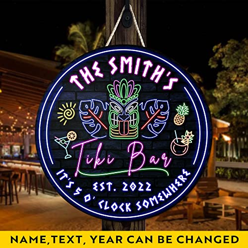 All Over Printed No Real Led Neon Tiki Bar Signs, Gettin' Freaky At The Tiki Signs, 12",18" Tiki Bar Signs, Tiki Louge, Tiki Huts, Tiki Bar, Welcome Sign, Door Signs, Bar Signs, Tiki Signs (CSWS-ENNG-35177001)