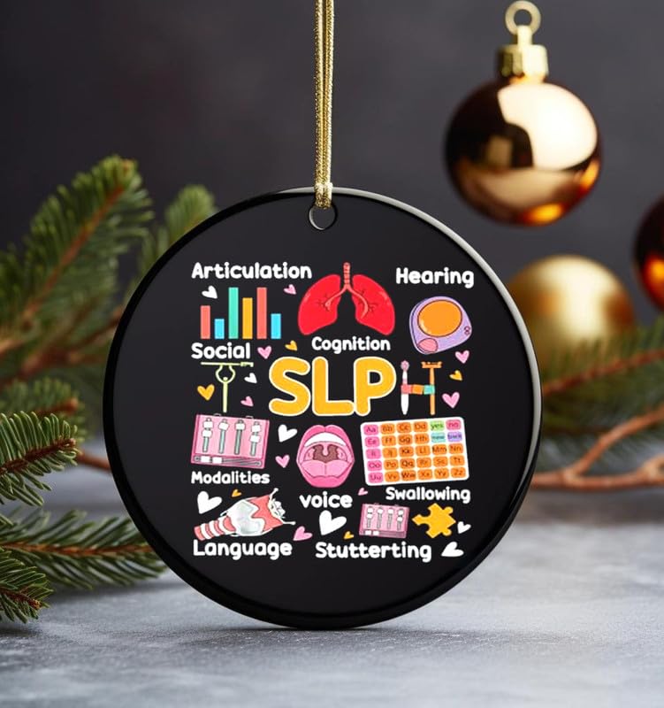 Speech Therapy Speech Language Pathologist Therapist SLP Ornament, Speech Language Pathologist Ornament, SLP First Christmas 2024 Ornament, SLP Gift Ornament, SLP Christmas 2024 Ornament
