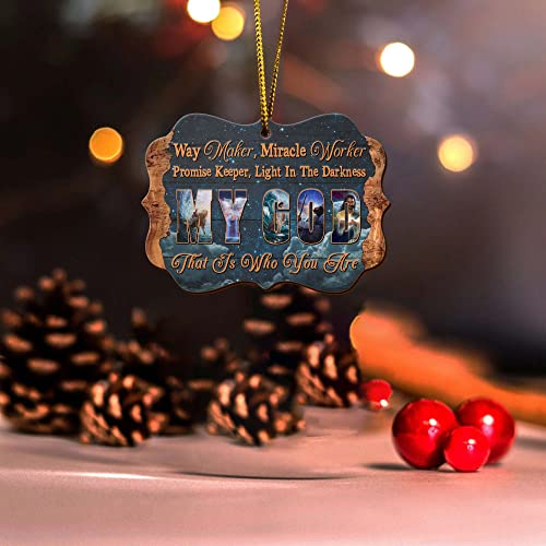 All Over Printed, God Religious Ornaments, Christmas Tree Ornaments, 3.5 inches Wood Ornament 2 Sided, Gift for Christmas