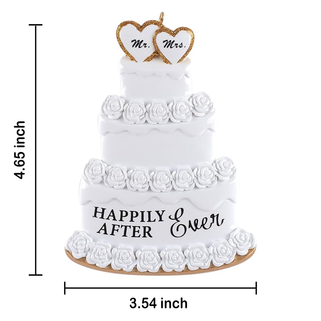 Personalized Wedding Ornaments -Mr and Mrs Ornaments 2025 - Wedding Cake Ornament, Our First Christmas Married Keepsake 2025, Newlywed Christmas Ornament 2025- Free Customization
