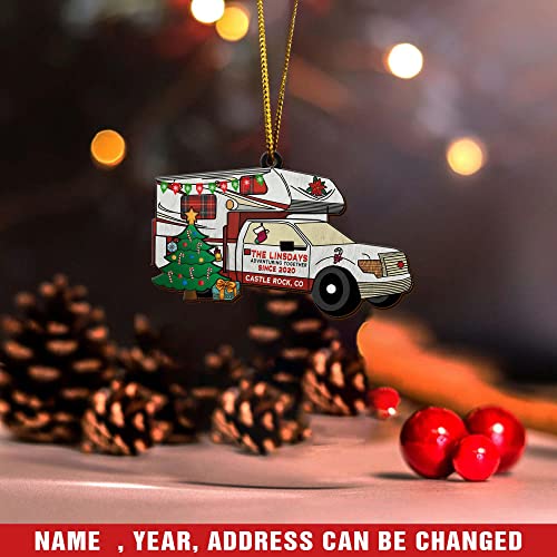All Over Printed, Camping Ornaments, Campsite Camper Ornament, Christmas Tree Ornaments, 3.5" Wood Ornament 2 Sided, Gift for Family, Friend