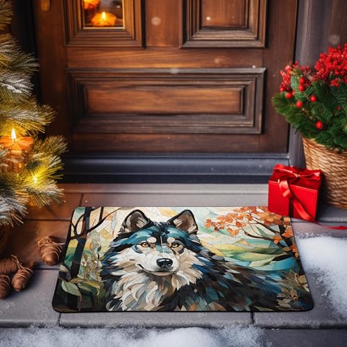 All Over Printed, Husky Doormat, Husky Christmas Doormat, 24x16 inches, 30x18 inches Doormat, Gift for Husky Lover, Home Decorations (RBRGUS-EPHG-53157007)