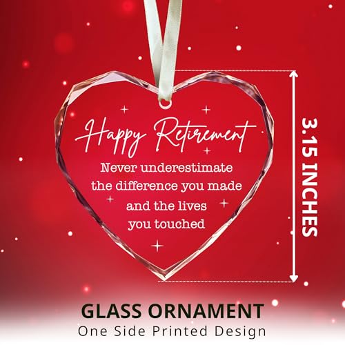Retirement Gifts for Women Men 2025 - Retirement Gifts for Women Men 2025 Coworker, Teacher, Nursing - Never Underestimate The Difference You Made Ornament - Glass Retired Ornament 2025