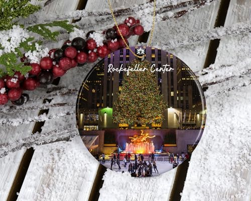 Rockefeller Center Ornament - Christmas Ornament - Rockefeller Center Christmas Ornament Travel Ornament - Travel Keepsake - Rockefeller Center Souvenir Gift Printed on One Side