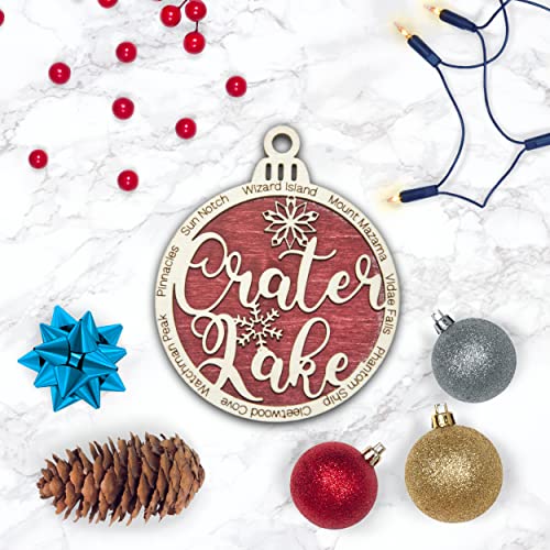 Crater Lake National Park Christmas Ornament | Crater Lake Christmas Ornament | Crater Lake Wooden Christmas Ornament