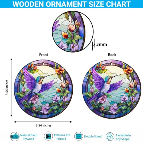 2D Flat All Over Printed, Hummingbird Ornaments, 2 Sides 3.5" Wood Ornament, Gift for Hummingbird Lover, Christmas Decorations (Ephg-51980001)