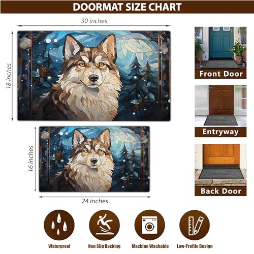 All Over Printed, Husky Doormat, Husky Christmas Doormat, 24x16 inches, 30x18 inches Doormat, Gift for Husky Lover, Home Decorations (RBRGUS-EPHG-53157003)