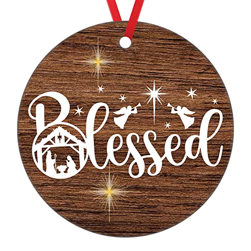 Christian Christmas Ornament Nativity Scene Ornament for Christmas Tree Decorations Joy Nativity Ornament Religious Christmas Ornaments Merry Christmas Ornament 2023 Jesus Birth Ornament