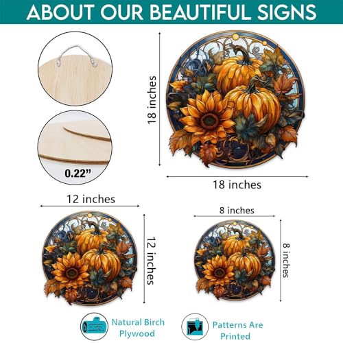 2D Flat All Over Printed, Pumpkin Wooden Sign, Fall Sign, Autumn Sign, Pumpkin Sign For Fall Decor, 8",12",18" Wood Sign, Autumn Decor, Fall Decorations (CSWS-EPHG-51951011)