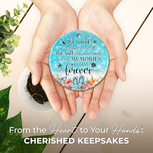 ZAGKOO Beach Themed Gift - Beach Gifts for Women - Beachy Ornaments - Decoration Gifts for Women, Men, Family, Friends - Beachy Christmas Party Decorations - Ceramic Christmas Ornament 2025