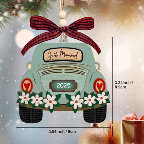Wedding Gifts for Couples 2025, Just Married Decorations - Bridal Shower Gifts for Bride, Newly Wed Gift Ideas - First Christmas Married Ornament 2025