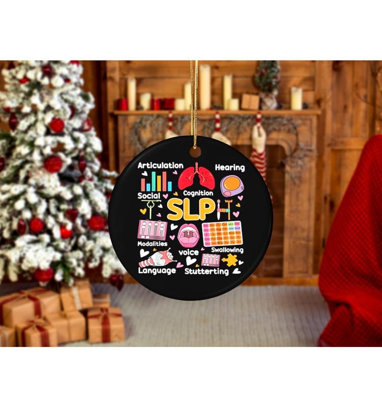 Speech Therapy Speech Language Pathologist Therapist SLP Ornament, Speech Language Pathologist Ornament, SLP First Christmas 2024 Ornament, SLP Gift Ornament, SLP Christmas 2024 Ornament