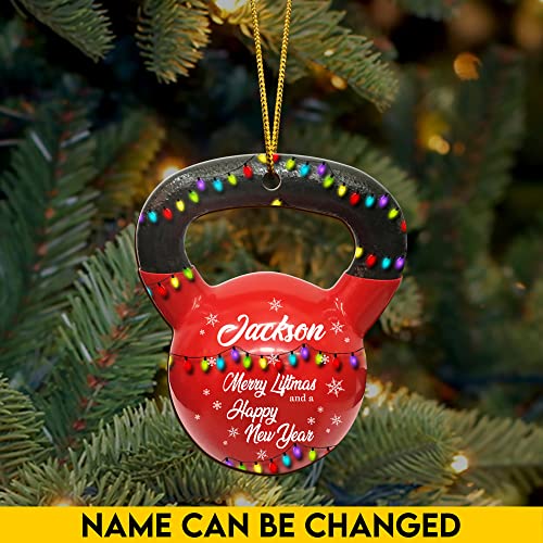 All Over Printed, Gym Ornament, Weightlifting Ornament, Powerlifting Ornament, Fitness Ornament, Christmas Tree Ornament, 3.5" Wood Ornament 2 Sided, Gift for Gymer (08)
