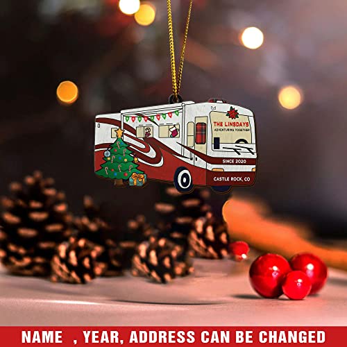 All Over Printed, Camping Ornaments, Campsite Camper Ornament, Christmas Tree Ornaments, 3.5" Wood Ornament 2 Sided, Gift for Family, Friend