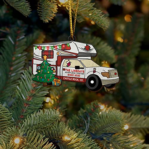 All Over Printed, Camping Ornaments, Campsite Camper Ornament, Christmas Tree Ornaments, 3.5" Wood Ornament 2 Sided, Gift for Family, Friend