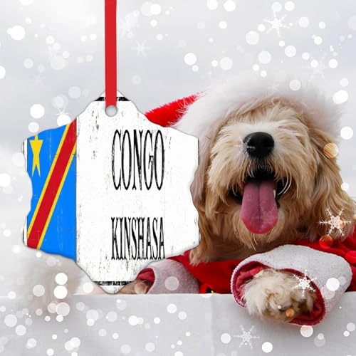 Christmas Ornament - Congo Ornament - Ceramic Ornament Holidays Decoration Kinshasa Tree Decoration Ornament City Souvenir Gift Xmas Tree Decorations New Year Gift