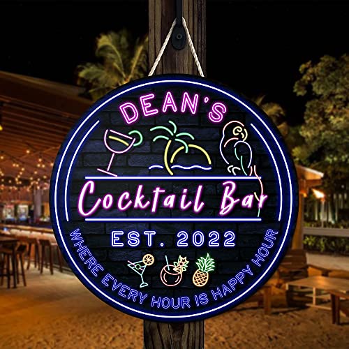 All Over Printed No Real Led Neon Tiki Bar Signs, Gettin' Freaky At The Tiki Signs, 8x8",12x12",18x18" Tiki Bar Signs, Tiki Louge, Tiki Huts, Tiki Bar, Welcome Sign, Door Signs, Bar Signs, Tiki Signs (CSWS-ENNG-35123001)