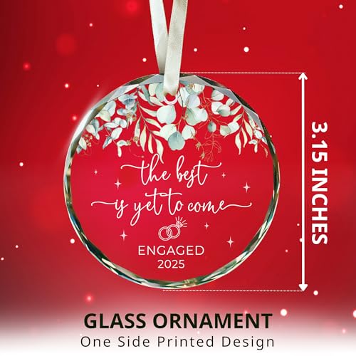 Engagement Gifts for Couples - Gifts for Newly Engaged Couples - Happy Engagement Gift for Her, Bride to Be - Just Engaged Ideas for Her, Friends - Glass Ornament 2025