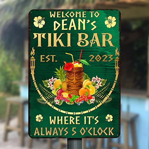 All Over Printed No Real Led Neon, Tiki Bar Metal Sign, Tiki Lounge Tiki Hut Sign, Bar Sign, Tiki Sign, 8x12", 12x18", 16x24" Metal Sign, Door Sign, Welcome Sign, Bar Decor (04)