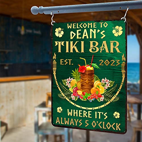 All Over Printed No Real Led Neon, Tiki Bar Metal Sign, Tiki Lounge Tiki Hut Sign, Bar Sign, Tiki Sign, 8x12", 12x18", 16x24" Metal Sign, Door Sign, Welcome Sign, Bar Decor (04)