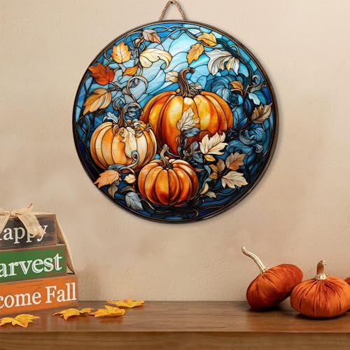 2D Flat All Over Printed, Pumpkin Wooden Sign, Fall Sign, Autumn Sign, 8"-18" Wood Sign, Autumn Decor, Fall Decorations