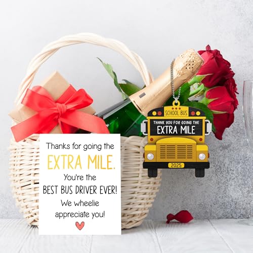 Bus Driver Appreciation Gifts - Bus Driver Gifts - School Drivers Appreciation Gift for Men, Women - Thank You, Retirement Gift for School Driver Monitor - Wood Hanging Ornament
