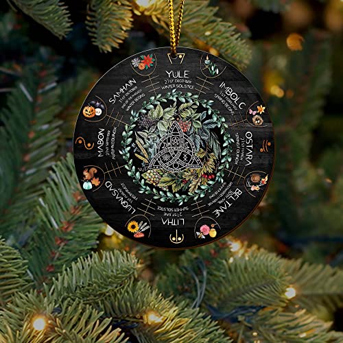 All Over Printed Wheel Year Ornament, Christmas Ornament, Christmas Home Decor, Christmas Tree Ornament, 3.5" Wood Ornament 2 Sided, Gift for Friend, Gift for Christmas