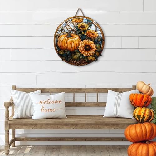2D Flat All Over Printed, Pumpkin Wooden Sign, Fall Sign, Autumn Sign, 18" Wood Sign, Autumn Decor, Fall Decorations