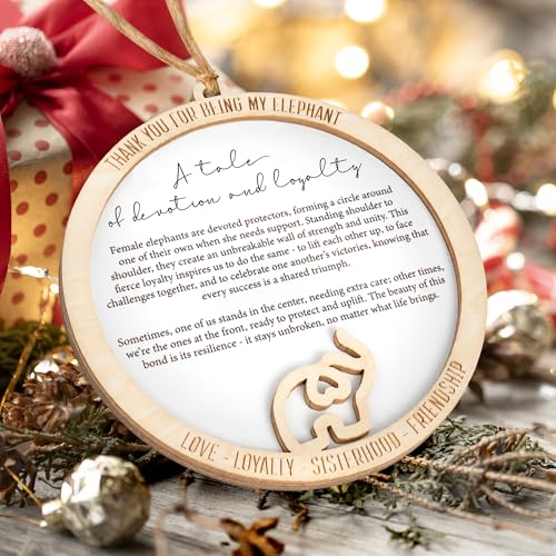 Best Friend Birthday Gifts for Women, Friendship Elephant Ornament with Story Card, Friendship Gifts for Women, Birthday Presents for Best Friends Sisters Special Bond Decor (Loyalty)