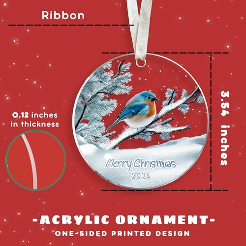 Bluebird Ornaments for Christmas Tree - Bird Ornament - Bluebird Gifts - Acrylic Ornament