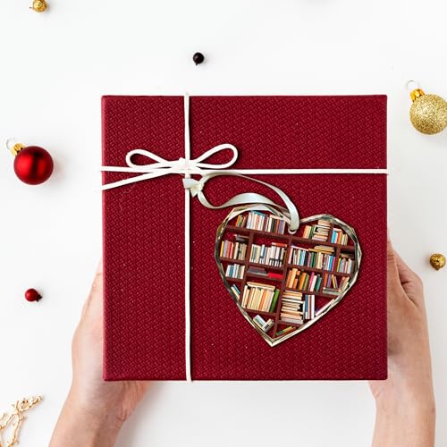 Book Lovers Gifts - Gifts for Book Lovers - Gift for Reading Lover Women, Gift for Readers and Books Lover - Reading Books Worm Club Ideas - Glass Hanging Ornament