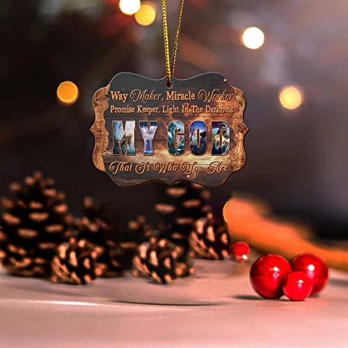 All Over Printed, God Religious Ornaments, Christmas Tree Ornaments, 3.5 inches Wood Ornament 2 Sided, Gift for Christmas