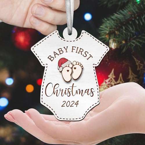 Baby's First Christmas Ornament 2024 Girl, Boy - Babys 1st Christmas Ornament 2024, My First Christmas Ornament 2024 - Best Baby Gifts - First Christmas Baby Girl Boy Ornament 2024, Baby Ornament