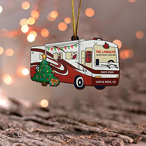 All Over Printed, Camping Ornaments, Campsite Camper Ornament, Christmas Tree Ornaments, 3.5" Wood Ornament 2 Sided, Gift for Family, Friend