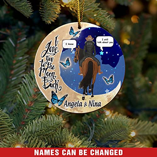 All Over Printed Horse Girl Ornament, Christmas 2022 Tree Ornament, 3.5" Wood 2-Sided Gift for Horse Lover