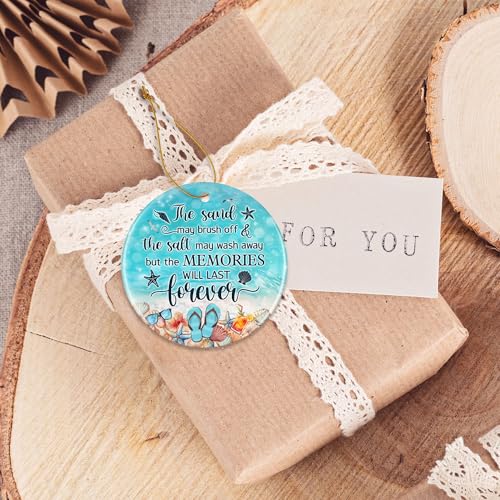 ZAGKOO Beach Themed Gift - Beach Gifts for Women - Beachy Ornaments - Decoration Gifts for Women, Men, Family, Friends - Beachy Christmas Party Decorations - Ceramic Christmas Ornament 2025