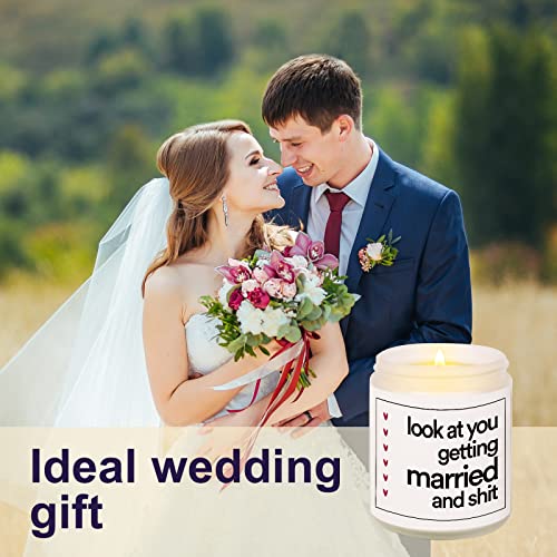 BaubleDazz Funny Wedding Gifts, Bachelorette & Bridal Shower Gift for Bride, 7oz Lavender Scented Soy Wax Candle, Bride to Be, Engagement Gifts for Couples