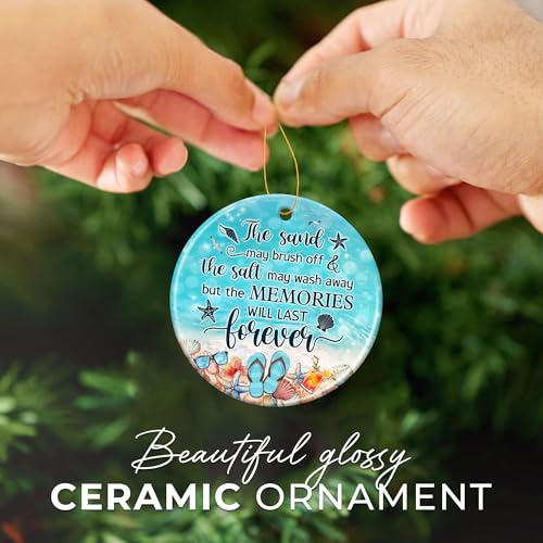 ZAGKOO Beach Themed Gift - Beach Gifts for Women - Beachy Ornaments - Decoration Gifts for Women, Men, Family, Friends - Beachy Christmas Party Decorations - Ceramic Christmas Ornament 2025