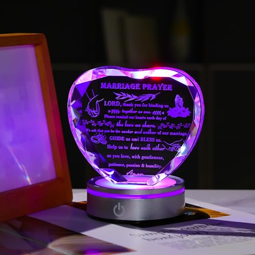 Qianwei Wedding Gifts for Couples Unique 2025 - Happy Anniversary Marriage Gift Crystal Keepsake - Engagement Gifts Bridal Shower Gifts for Bride and Groom Engagement Newlywed Mr and Mrs Gifts