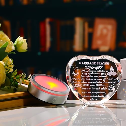 Qianwei Wedding Gifts for Couples Unique 2025 - Happy Anniversary Marriage Gift Crystal Keepsake - Engagement Gifts Bridal Shower Gifts for Bride and Groom Engagement Newlywed Mr and Mrs Gifts