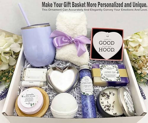 Congratulation New House Gift-Homeowner-Congrats First Time New Home Gifts,Housewarming Presents-Home Owners Present-Heart Shaped Ornament-Hope It's Good in The New Hood