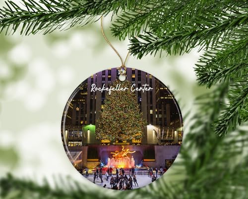 Rockefeller Center Ornament - Christmas Ornament - Rockefeller Center Christmas Ornament Travel Ornament - Travel Keepsake - Rockefeller Center Souvenir Gift Printed on One Side