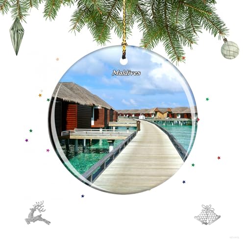 Maldives Christmas Ornament, Souvenir Gift, Home Decor Ornament, Gift for Christmas, Christmas Tree Decorations Ornament