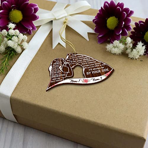 All Over Printed Horse Ornament, Christmas 2022 Tree Decoration, 3.5" Wood 2 Sided, Gift for Her, Horse Lover (09)
