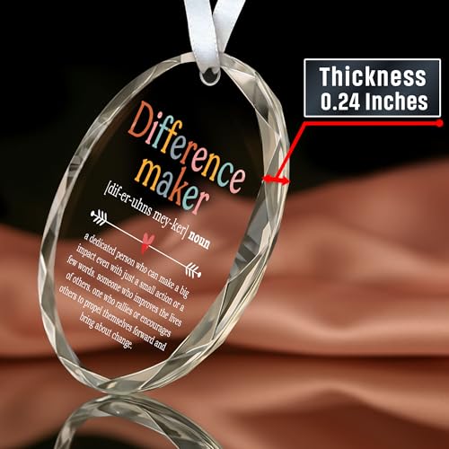Difference Maker - Appreciation for Women - Coworker Appreciation - Thank You Gifts, Inspiration Gifts for Women Boss Coworker Manager Teacher Nurse Mom Friend - Glass Christmas Ornament
