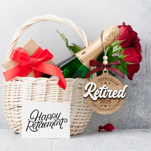 Retirement Gifts for Men - Retirement Gifts for Men 2025 - Happy Funny Cool Retire Party Gift Ideas - Mens Retired Gift Ideas for Coworker, Boss, Teacher, Nurse, Man - Wood Retired Ornament