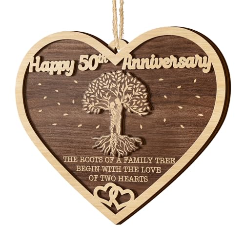 50th Anniversary Ornament, 2 Layer Ornaments,50 Year for Couple, Wedding Ornaments, Parents, Friend Her Him, Decoration Hanging Ornament
