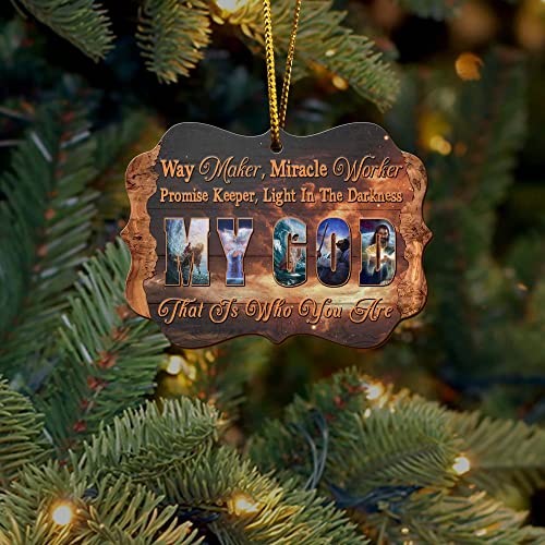 All Over Printed, God Religious Ornaments, Christmas Tree Ornaments, 3.5 inches Wood Ornament 2 Sided, Gift for Christmas